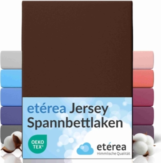 etérea Comfort Jersey Spannbettlaken Dunkelbraun 100x200 cm - 120x200 cm