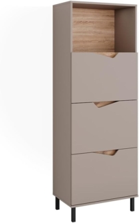 Kommode Marelle Grau 60 x 169.5 cm mit 4 Fächern Vicco