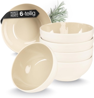 Moritz & Moritz Müslischüssel CAVO Müslibowl Sand, Steinzeug, (Set, 6-tlg), Spülmaschinengeeignet