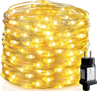 SALCAR 100M LED Lichterkette Kupferdraht, 1000 LEDs Lichterkette Draht mit 8 Modi