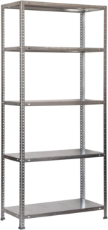 SimonRack Schwerlastregal, Lagerregal, 180x90x50 Metallregal, Kellerregal, Biegestelle 100 kg, 5 Fachböden, Galvanisiert - Comfort