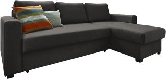 Atlantic Home Collection Dublin Schlafsofa mit Bettkasten, Polyester, Anthrazit, L-Form Sofa