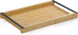 Kela Serviertablett Kiril Bambus schwarz 54 x 34,5 x 4,5 cm