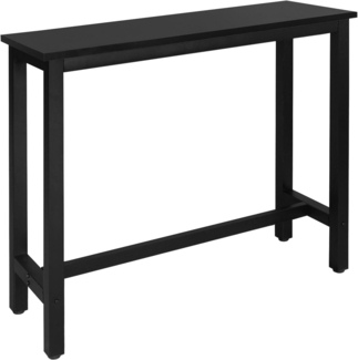 WOLTU BT17sz 1x Bartisch Bistrotisch Stehtisch Esstisch, Metallgestell, Tischplatte aus MDF, Schwarz, 120 x 40 x 100 cm(BxTxH)