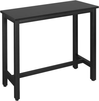 WOLTU BT17sz 1x Bartisch Bistrotisch Stehtisch Esstisch, Metallgestell, Tischplatte aus MDF, Schwarz, 120 x 40 x 100 cm(BxTxH)