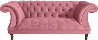 Ivette Sofa 2-Sitzer Samtvelours Rose Buche Nussbaumfarben