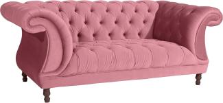 Ivette Sofa 2-Sitzer Samtvelours Rose Buche Nussbaumfarben