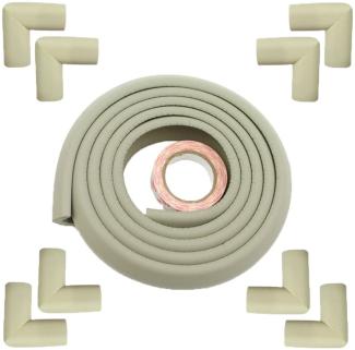 Kantenschutz Schaumstoff von Fairy Baby | Kantenschutz Eckenschutz | Kantenschutz Kinder Schwarz, Grau, Sahne, Braun | für Tische, Platten, Kommode (6M, Grau)