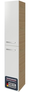 Fackelmann B.STYLE Hochschrank links, 30 cm breit, Weiß/Braun