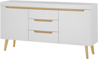 Sideboard Isgard in weiß und Eiche 160 cm