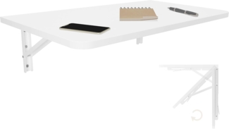 KDR Produktgestaltung Klapptisch 70x40 Wandklapptisch Esstisch Küchentisch Schreibtisch Wand Tisch, Weiß