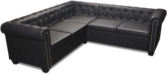 Chesterfield Sofa 5-Sitzer Kunstleder Schwarz