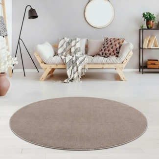 Jimri Teppich Lotus Wohnzimmer Teppich Einfarbig Kurzflor Läufer Uni, Rund, Wohnzimmer Teppich Einfarbig Kurzflor Läufer