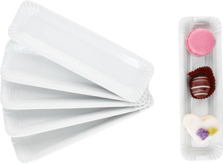 MamboCat Frühstücksteller 6x Pur Pappteller aus Porzellan 20,2x6cm weiß Servier-Teller Wurst