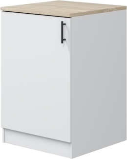 Unterschrank >KIRA< in Weiß glänzend/Mattweiß - 60x90x60 (BxHxT)