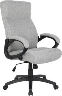 SixBros. Bürostuhl, Schreibtischstuhl, hohe Rückenlehne & Dicke Polsterung, ergonomischer Drehstuhl für’s Büro oder Home-Office, stufenlos höhenverstellbar & leichtläufig, grau HLC-0311-1/2167