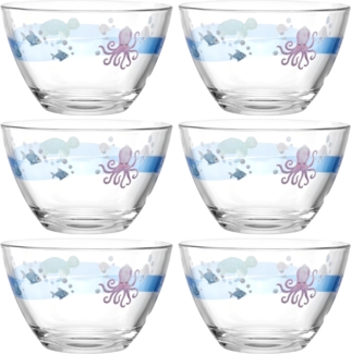 LEONARDO Kinderschale Meer BAMBINI AVVENTURA, Glas, (Set, 6-tlg), 12 cm, Kalk-Natron-Glas
