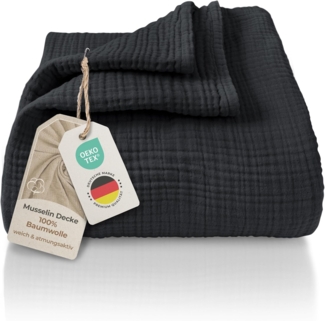 Laynenburg Tagesdecke Musselin aus 100% Baumwolle – Baumwolldecke, Kuscheldecke, Wohndecke als Sommerdecke, Bett-Überwurf, Couch-Überwurf, Sofa-Decke