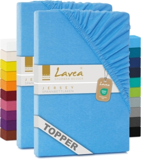 Lavea Spannbettlaken Maya, in Gr. 60x140, 90x200, 120x200, 140x200, 180x200 oder 200x220 cm, Baumwolle, Gummizug: rundum, (2 Stück), Jersey Spannbetttuch für Topper, Boxspring- und Wasserbetten