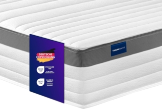 Traumnacht Premium 7-Zonen 500er Tonnentaschenfederkernmatratze, Härtegrad 3 (H3), 90x200 cm, Öko-Tex Zertifiziert, produziert nach deutschem Qualitätsstandard