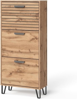 Vicco Schuhkipper Eiche Wotan 62 x 130 cm mit 3 Fächern, Amber