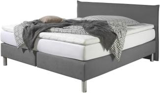 Maintal Boxspringbett Point, 140 x 200 cm, Stoff, Bonellfederkern Matratze h2, Grau