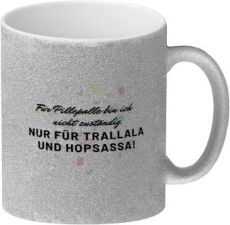 speecheese Tasse Pillepalle Glitzer-Kaffeebecher mit Konfetti und Spruch