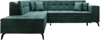 Designer Sofa Lania mit Schlaffunktion Samt Grün Links