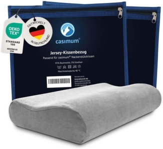 casimum Kissenbezug Ergo Vario grau, Passend für ergonomisches Nackenstützkissen 60x30cm, Doppelpack (2Stk)