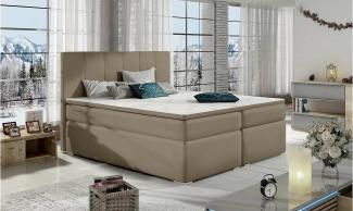 Stylefy Jupiter Boxspringbett Braun Kunstleder MADRYT 160x200 cm