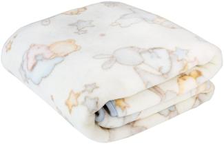 PIELSA Baby - 6379-4 | Babydecke | Neugeborene Babydecke | Winter Babydecke | Bedruckte Babydecke | Krippendecke | Blau | Größe 80x110 cm