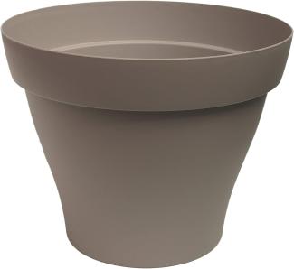 Poétic Romeo Rund, Blumentopf, Blumenkübel, Blumen Topf, Pflanzkübel, Kunststoff, Taupe, Ø 33 cm, PRO35TA