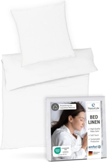 Mako-Satin Bettwäsche Weiß 135x200 + 80x80