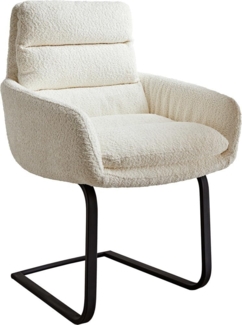 Freischwinger Abelia-Flex mit Armlehnen Bouclé Weiß Freischwinger flach Schwarz