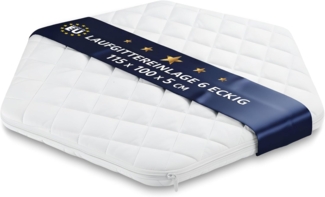 Laufgittereinlage 6 eckig 115 x 100 x 5 cm - Laufstall Matratze aus Schaumstoff für Kinder Babymatratze mit abnehmbaren Bezug Laufstallmatratze