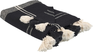 Beliani 'Kulac' Kuscheldecke, Baumwollmischgewebe schwarz, 130 x 170 cm