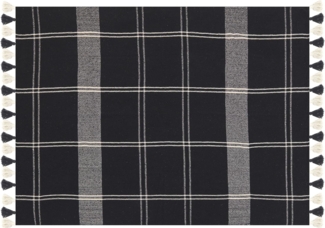 Beliani 'Kulac' Kuscheldecke, Baumwollmischgewebe schwarz, 130 x 170 cm