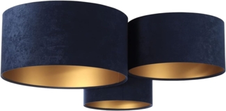 BPS Koncept 080-044 Deckenleuchte Trio marineblau, gold 3 x E27 L:91cm H:30cm dimmbar