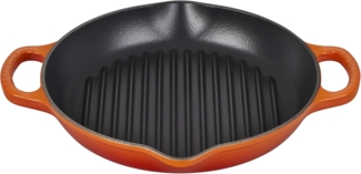 Le Creuset Signature Grillplatte rund 25 cm Ofenrot - 25 bis 28 cm - Orange
