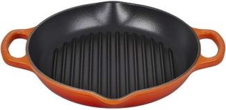 Le Creuset Signature Grillplatte rund 25 cm Ofenrot - 25 bis 28 cm - Orange