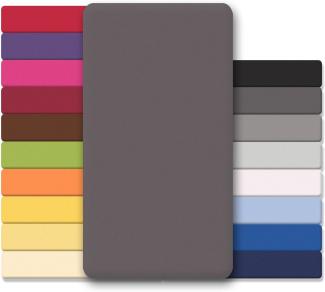 CelinaTex Jersey Spannbettlaken Lucina Doppelpack 200x200-200x220cm anthrazit grau 100% Baumwolle gekämmt bis 26cm Matratzenhöhe Oeko-TEX