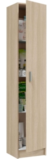 Mehrzweck-Kleiderschrank mit einer Flügeltür mit drei höhenverstellbaren Einlegeböden, Eichenfarbe, 37x37 x H180 cm