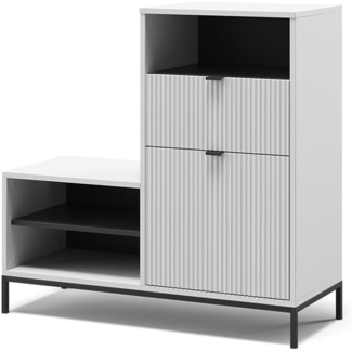 Schuhschrank Eliza Weiß 100 x 98.5 cm mit Tür und Schublade Vicco