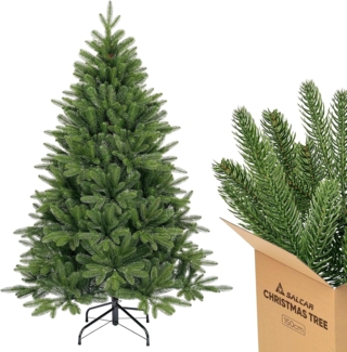 SALCAR Premium Künstlicher Weihnachtsbaum 150cm – Nordmanntanne aus 100% PE in Naturgrün Farb- & Formstabil Geruchlos Kein Nadelverlust