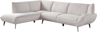 KAWOLA Ecksofa CALLA, Sofa Cord cremeweiß, Recamiere rechts od. links