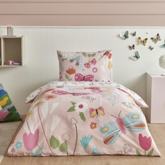 Karaca Home Bettwäsche Young Butterfly 100% Baumwolle Einzelbettbezugsset