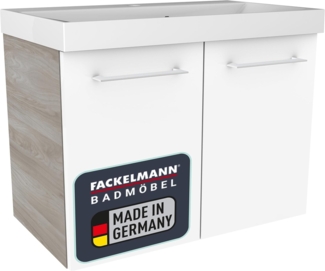 Fackelmann LIMA Badmöbelset 2-teilig, 60 cm breit, Braun/Weiß
