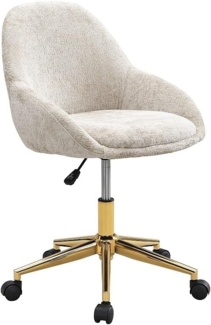 Vente-unique - Bürostuhl höhenverstellbar - Stoff - Beige & Gold - NAODY