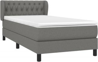 vidaXL Boxspringbett mit Matratze Dunkelgrau 100x200 cm Stoff 3126462