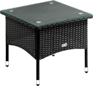 CASARIA® Polyrattan Beistelltisch 50x50x45cm Schwarz